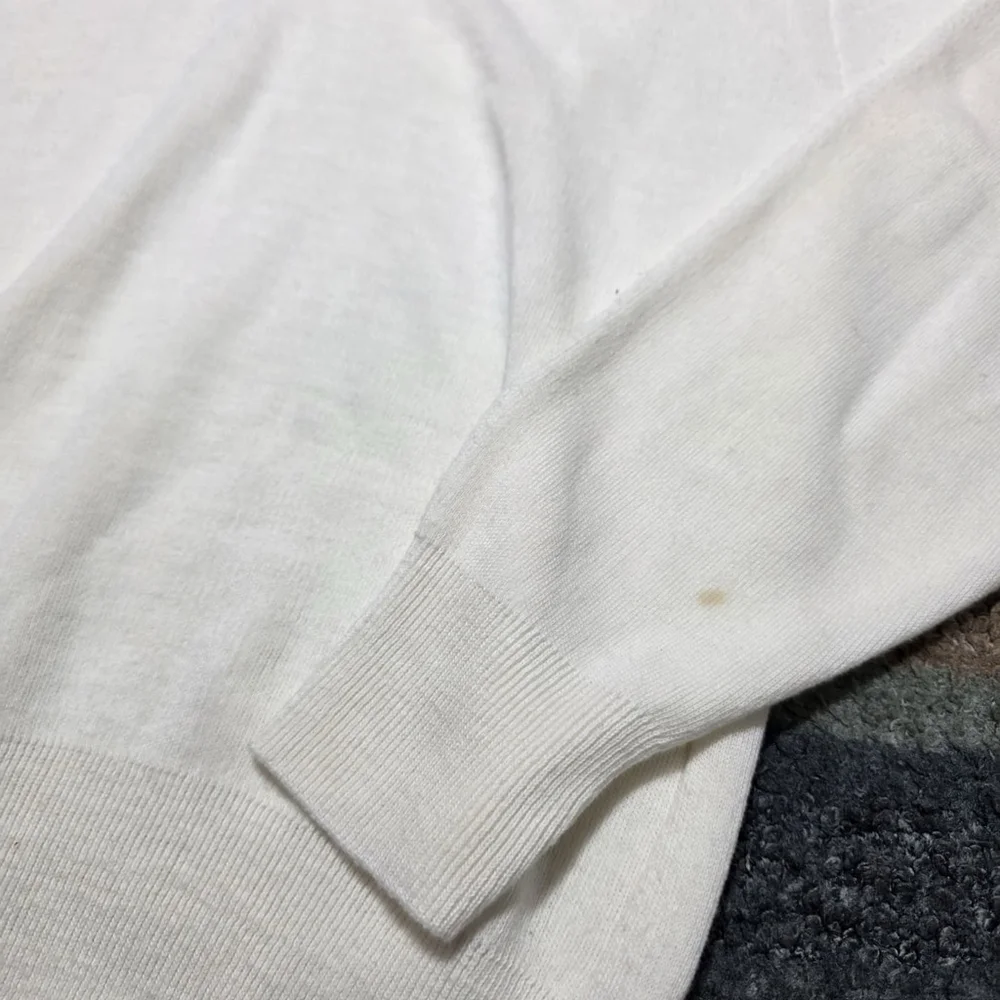 Vintage NASCAR McBriar V-Neck Sweater White USA Made Men’s M